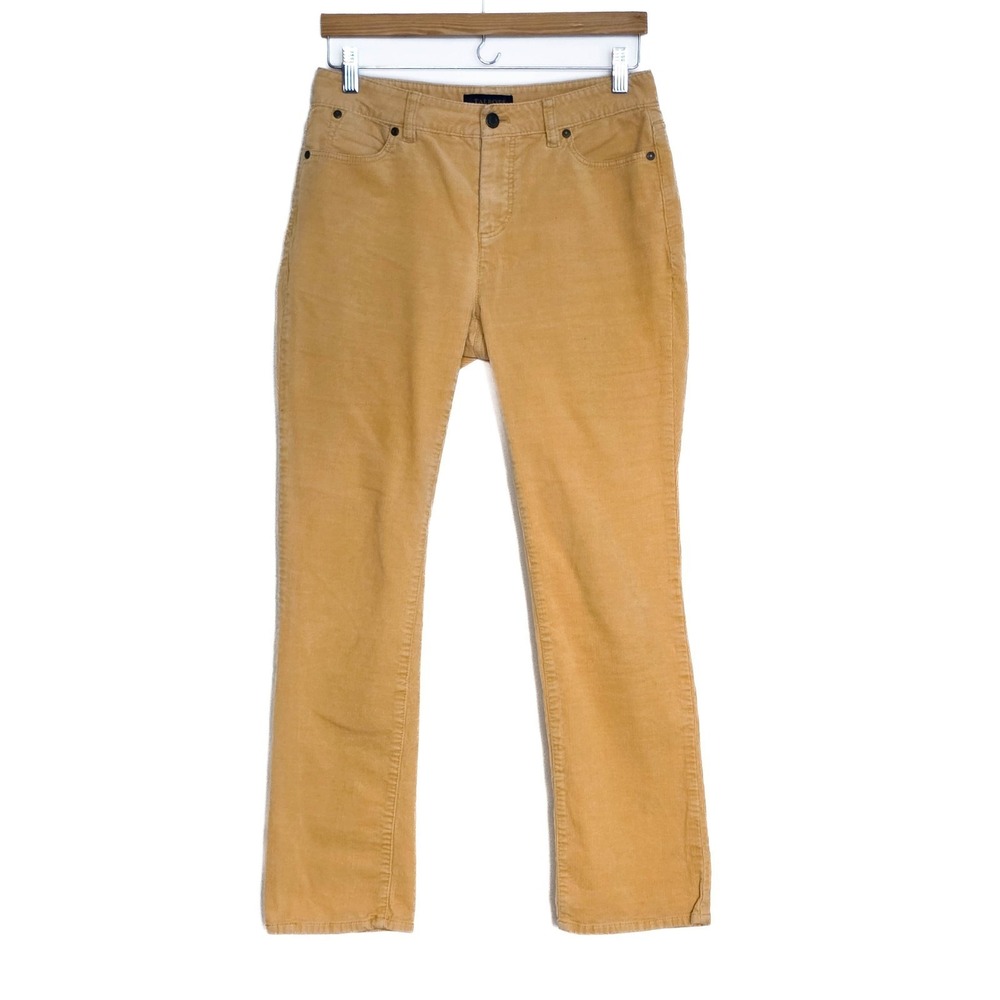 Talbots Heritage Corduroy Pants Women 6P Yellow Mid Rise Straight Granola Spring